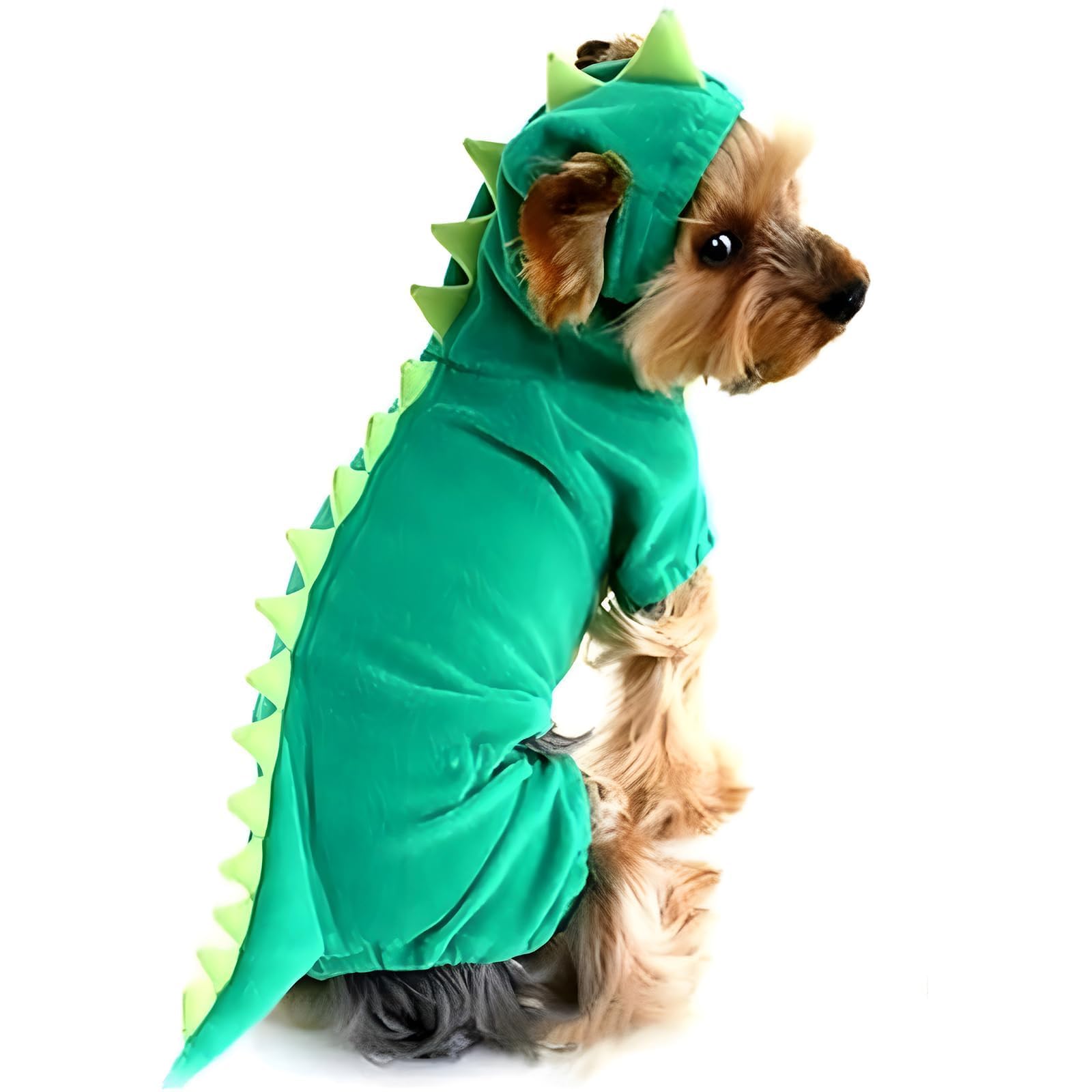 Hotumn Dinosaur Dog Halloween Costume Pet Dino Hoodie For Small Dogs (Medium, Green)