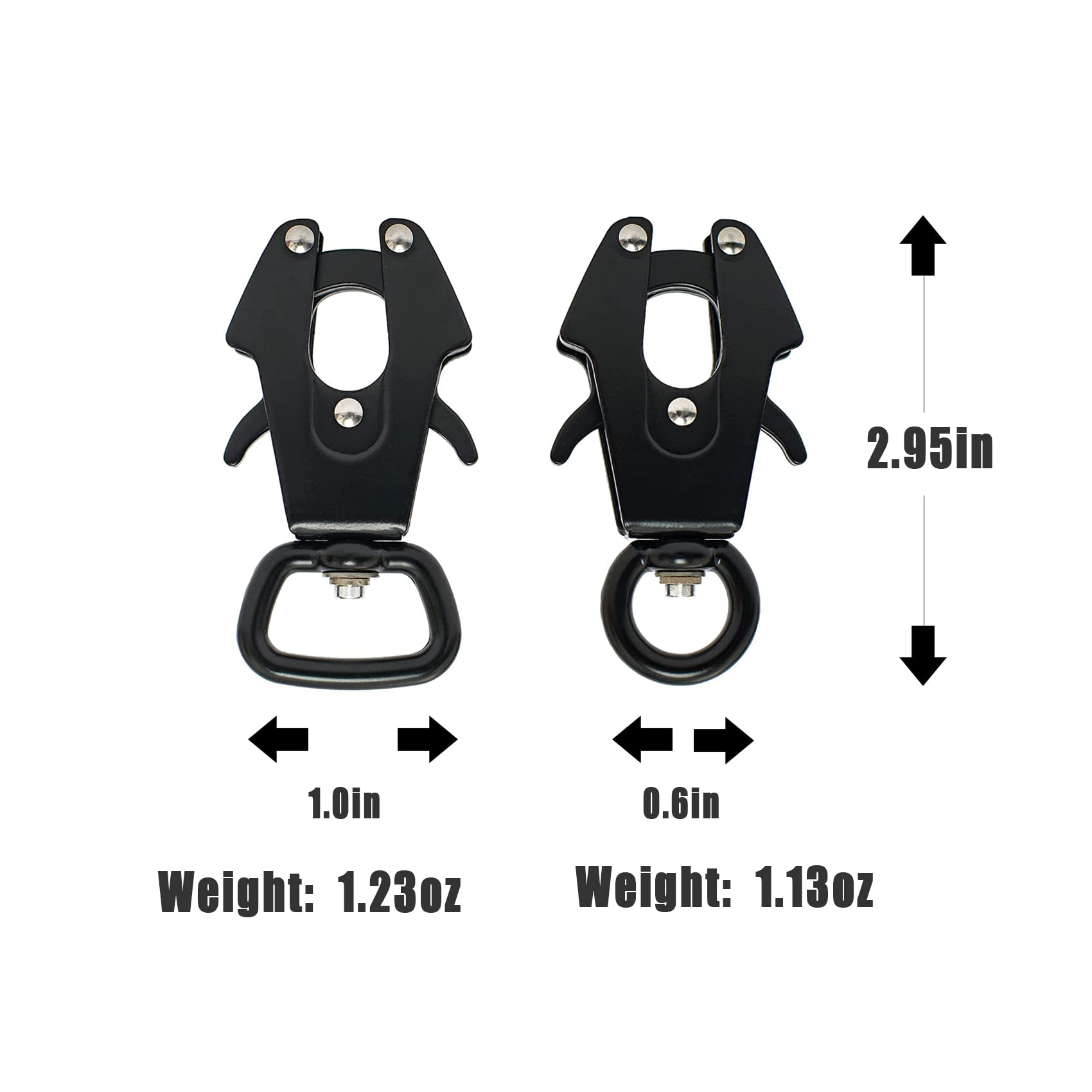 Heavy Duty Dog Leash Clips - Small Quick Release And Lock Snaps - Frog Clip (Ring 1' X 2)