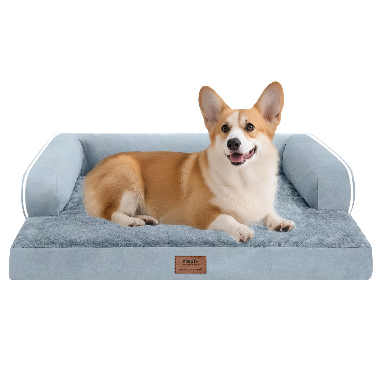 Dog Bed Medium Size Dog-Orthopedic Waterproof Bed for Dogs,Foam Couch Sofa with Washable Removable Cover & Non-Slip Bottom-Grey
