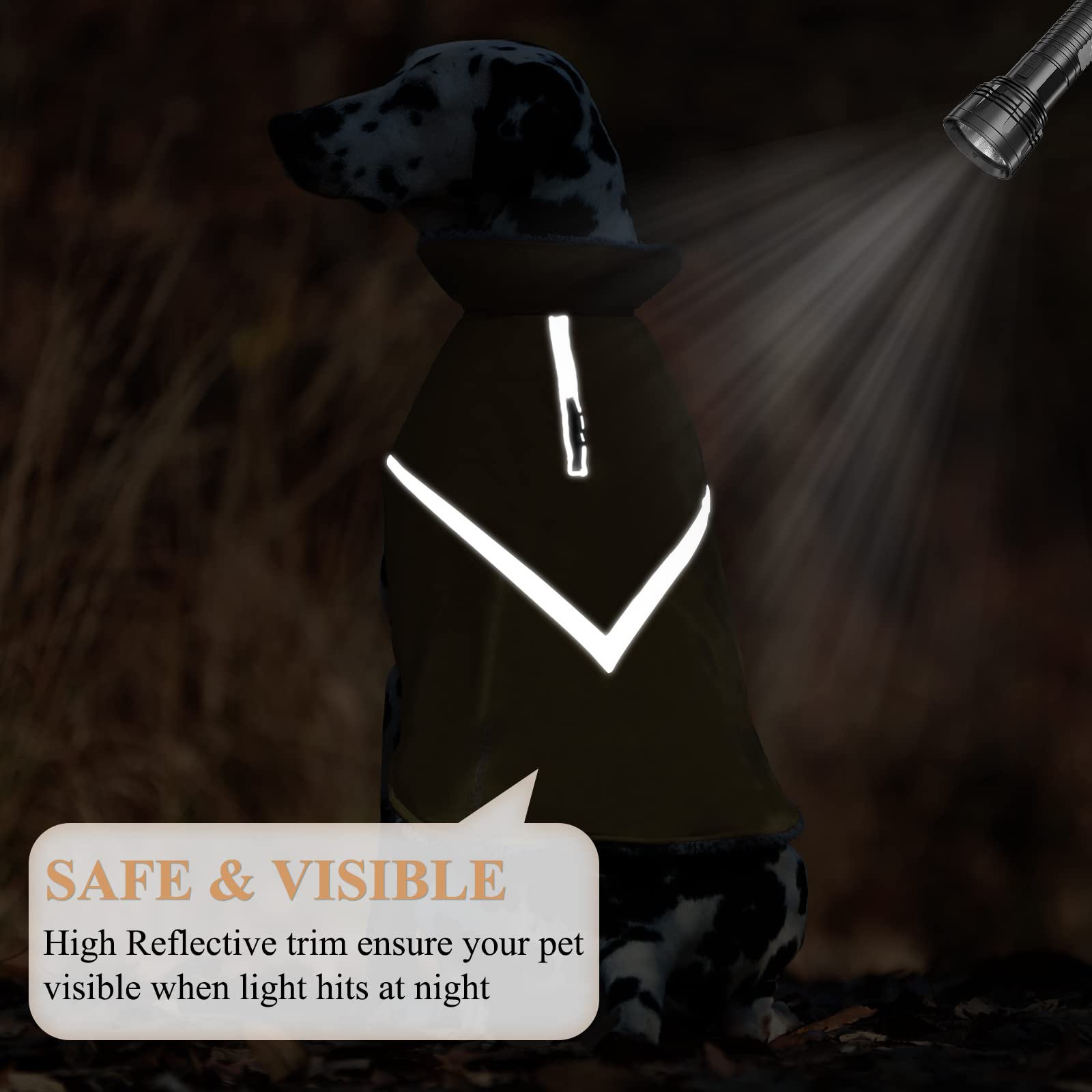 Vivaglory Warm Dog Fleece Vest Jacket With Two-Way Zipper Opening, Pet Jacket With Fleece Lining For Small Pets, Khaki Xxs