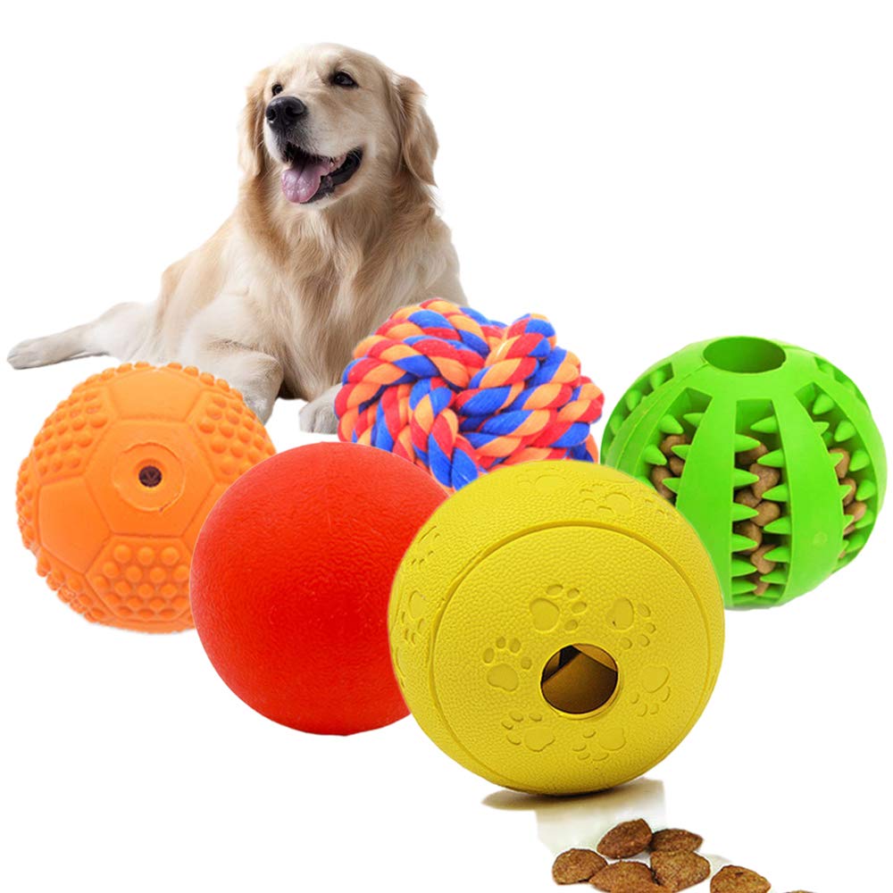 Volacopets 5 Different Functions Interactive Dog Toys, Dog Puzzle Toys, Dog Balls for Medium Large Dogs, Dog Squeaky Balls, Food