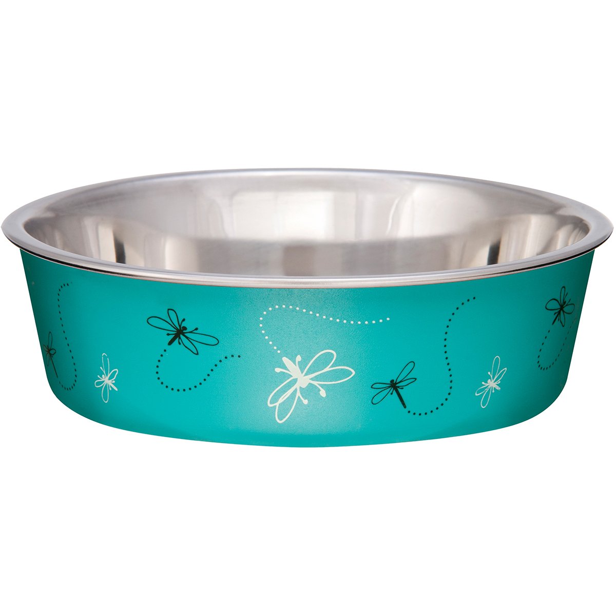 Loving Pets Bella Bowl Designer & Expressions Dog Bowl, Large, Dragonfly, Turquoise