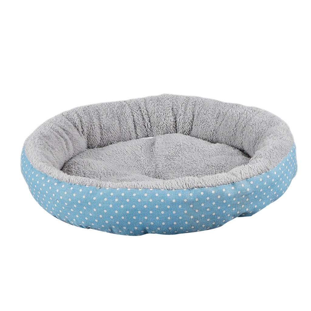 SHOPORA Small Dog Sleeping Bed Pet Round Cozy Comfortable Bed Nest Blue+WhiteL | Pet Supplies | Dog Supplies | Beds