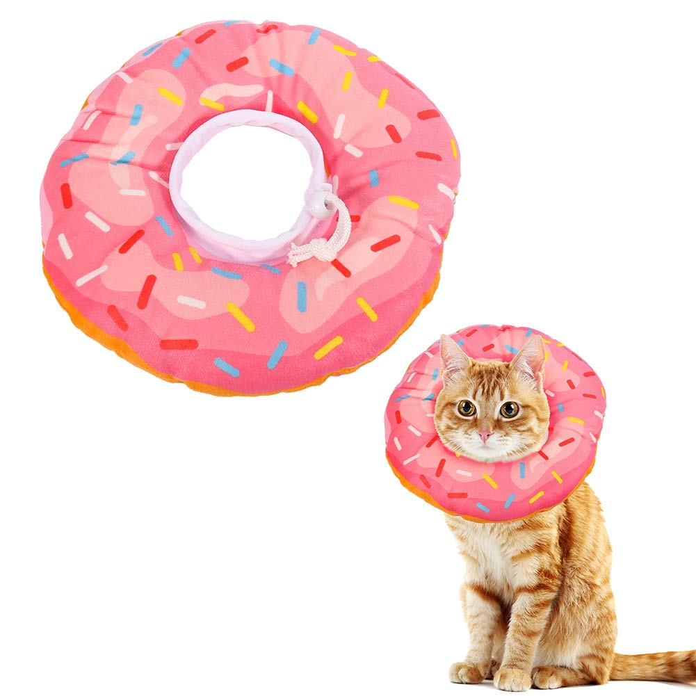 Friusate Cat Cone Collar Soft, Cat Recovery Collar Cute Cat Donut Adjustable Elizabethan Cone Cat Cones To Stop Licking Comfortable Lightweight Neck Cone For Cats Kittens After Surgery