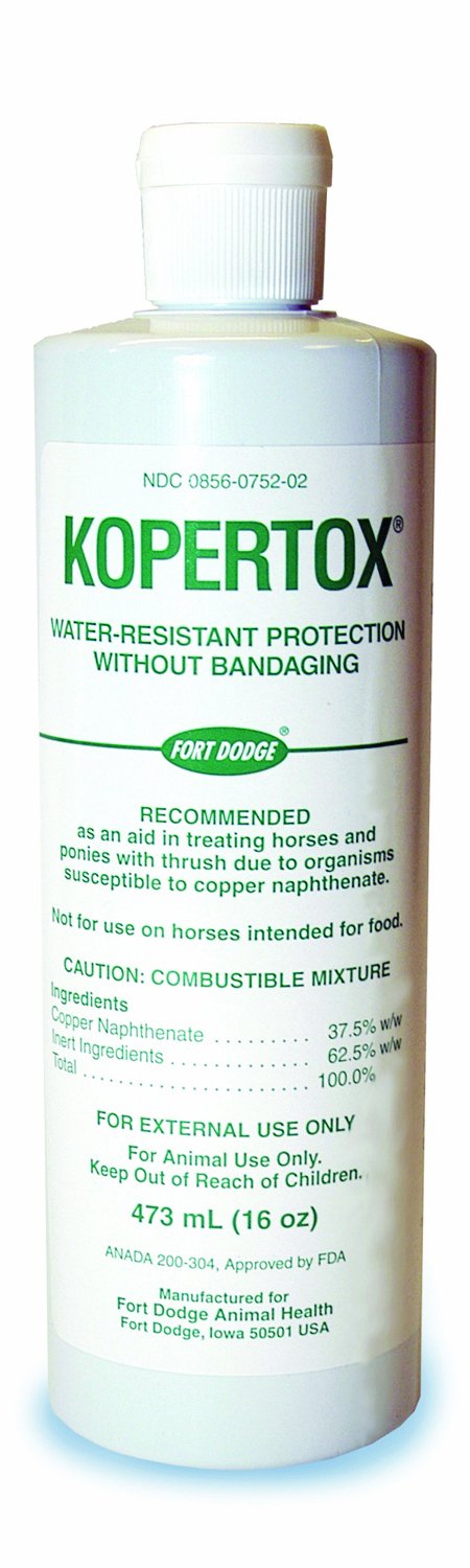 Kopertox Water-Resistant Horse Thrush Treatment, Equine Hoof Care, 16-Oz Bottle