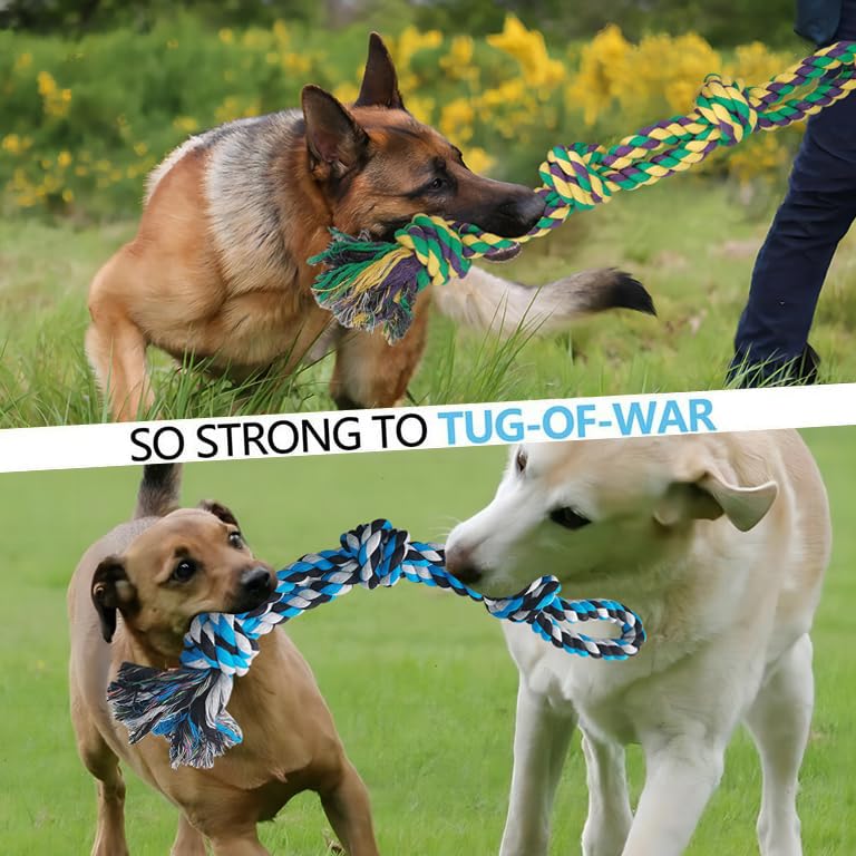 Tuahoo 2 Pack Dog Rope Toys, Indestructible Dog Toy For Large/Medium Aggressive Chewers, Tough Chew Rope Tug Of War For Dogs, In