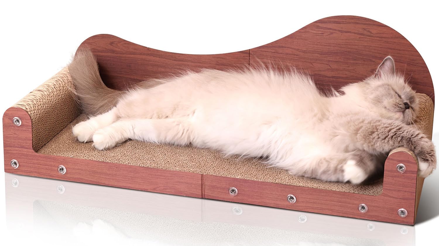 ComSaf 26.4 Large Cat Scratcher Bed, Cat Scratching Board, Durable Cardboard for Indoor Use, Extra Large Couch with Scratch Pad 