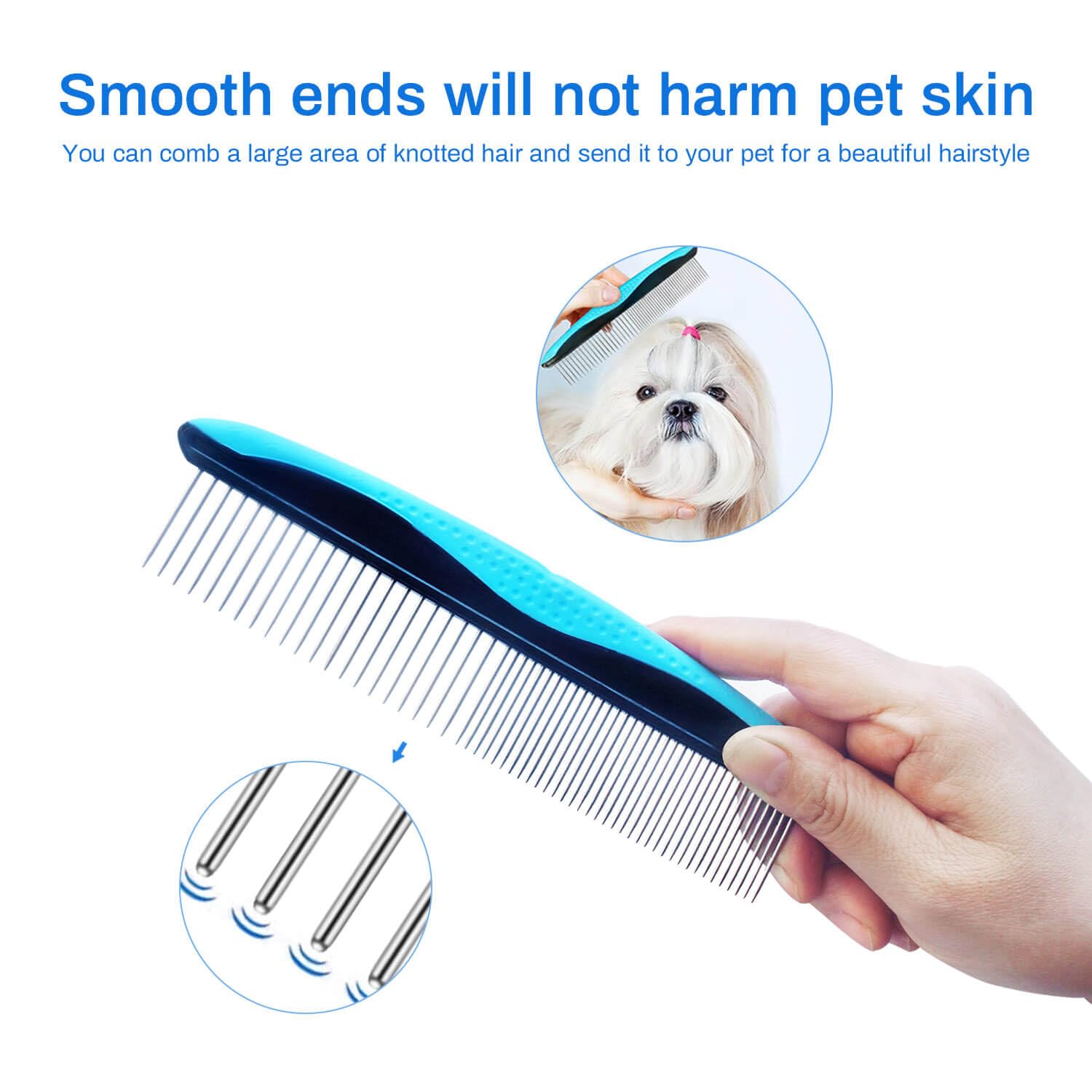 Ropo Dog And Cat Grooming Comb For Removing Matted Fur - Proper Care Prevents Knots And Mats In Long And Short-Haired Pets - Non
