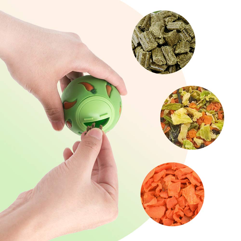 Niteangel Treat Ball, Snack Ball For Small Animals (Small, Yellow & Green)