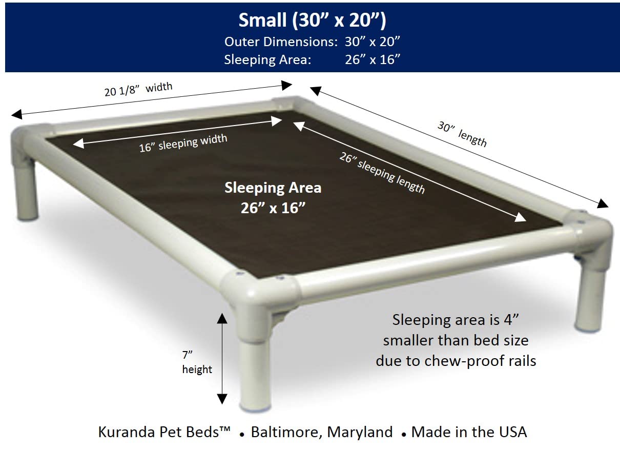 Kuranda Elevated Outdoor Bed - Almond Pvc - Sunsure Textilene Fabric (Small - 30' X 20', Sierra)