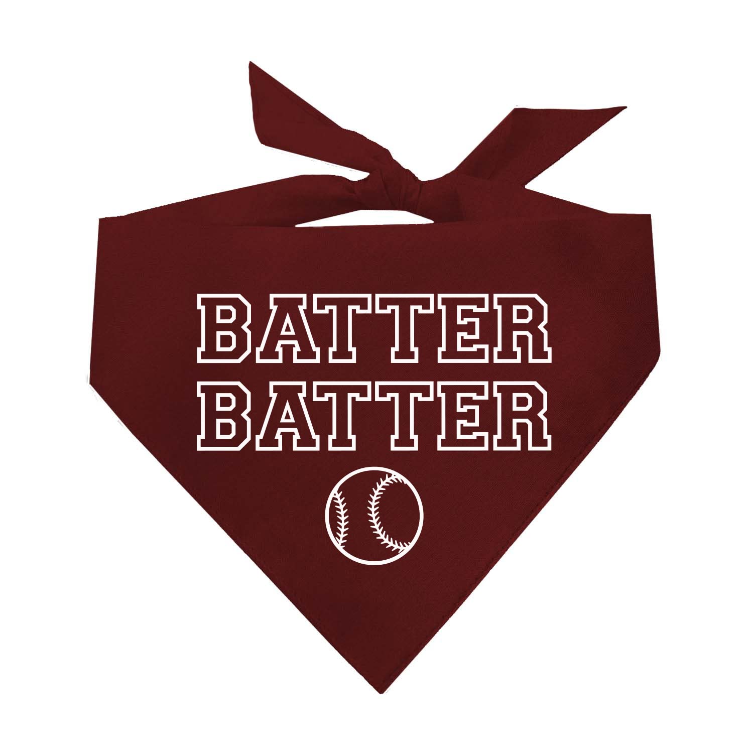 Batter Batter Baseball Dog Bandana (1050 Dark Red, One Size)