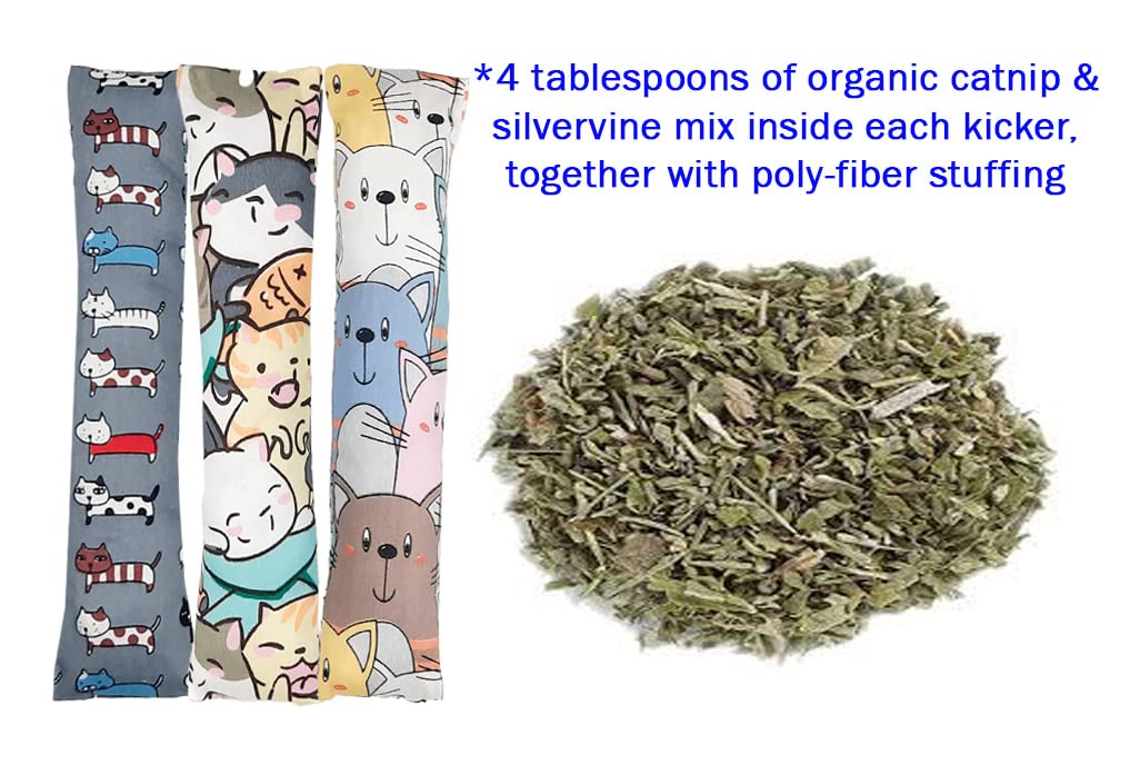 Catnip Kicker Toy Set Of 2, 9'' Kicker, Cat Kicker Toys, Silver Vine Toy, Pet Birthday Gift, Kitty Sticks, Toys For Indoor Cats,