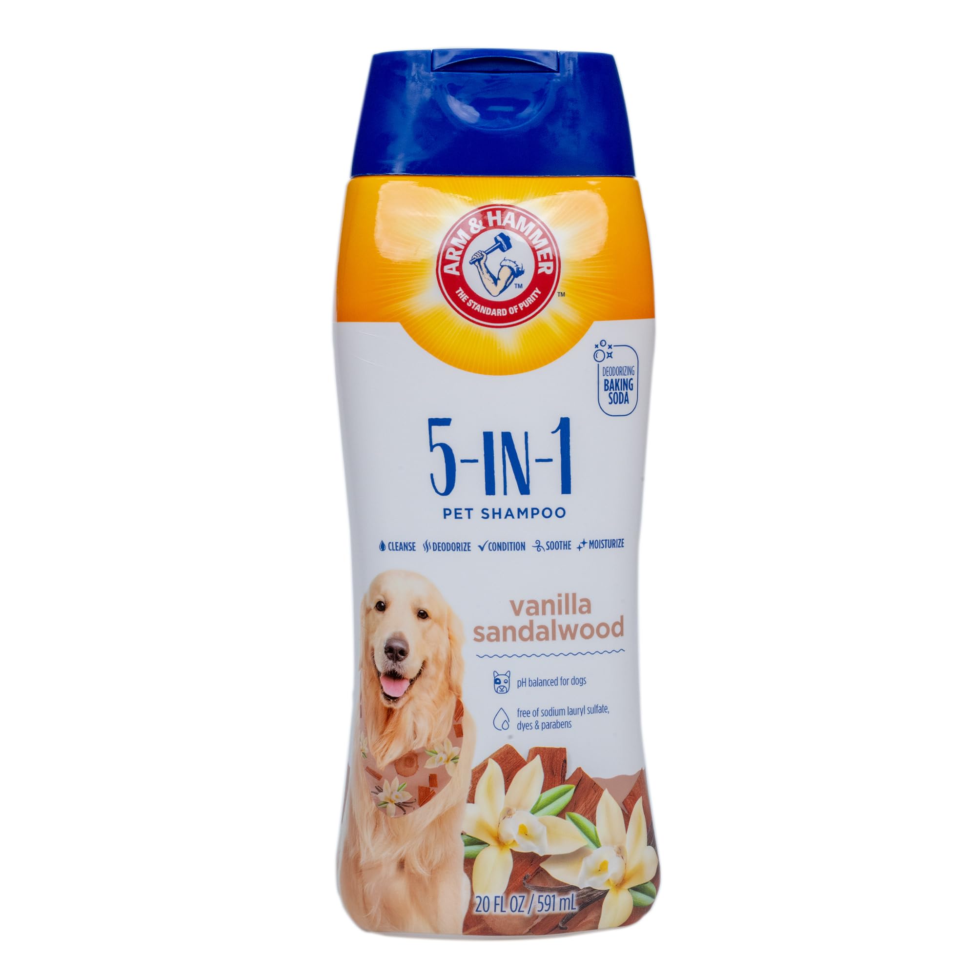 Arm & Hammer For Pets 5-In-1 Pet Shampoo With Conditioner, Vanilla Sandalwood Scent - Deodorizing, Skin Soothing, And Moisturizi