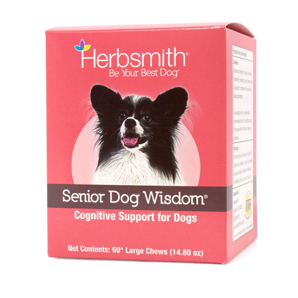 Herbsmith Senior Dog Wisdom - Dog Dementia Supplement - DHA for Senior Dog Brain Health - Senior Supplement for Dogs- 60ct Large