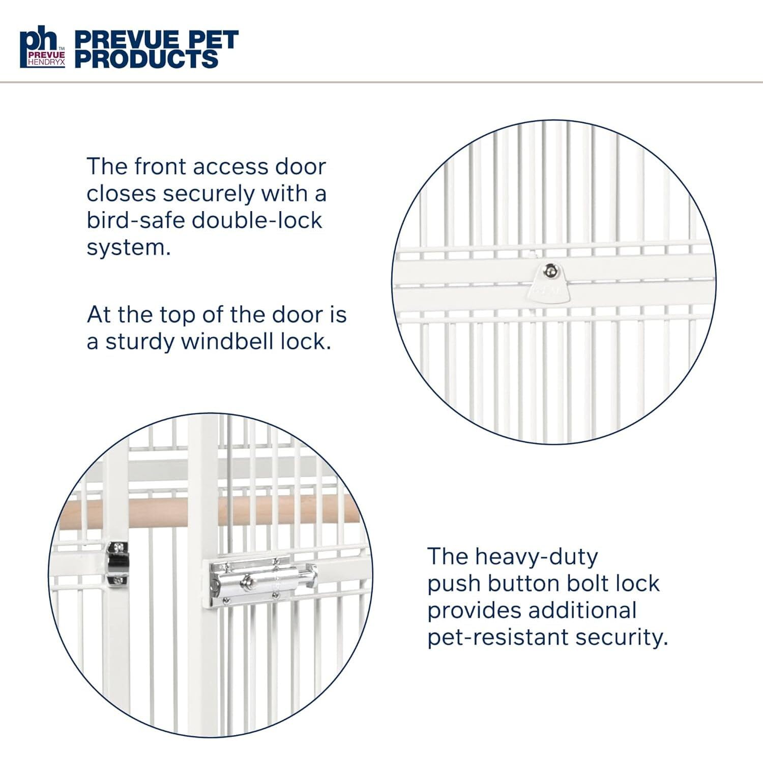 Prevue Hendryx Pet Products Wrought Iron Select Bird Cage 3153C, Chalk White, 30-Inch By 22-Inch By 63-Inch