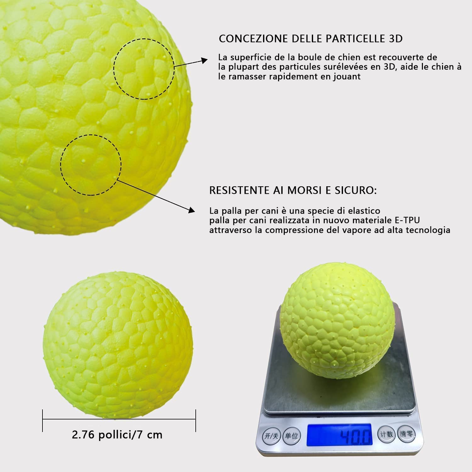 Dog Balls, Rubber Chew Ball Toy, Non-Toxic, Bite Resistant Interactive Training Toy Ball IQ Puzzle for Small Medium Dogs