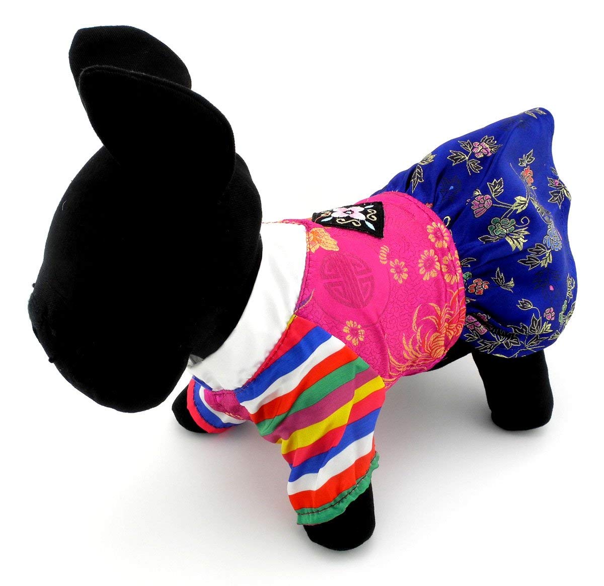 Selmai Ethnic Dog Costume Korean Traditional Knot Pendant Norigae Hanbok Embroidery Silk Pet Clothes Outfit Color Dress For Smal