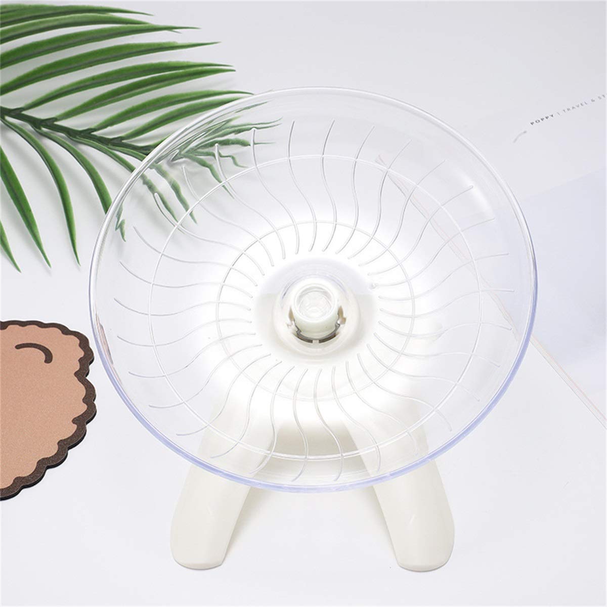 Hamster Flying Saucer Silent Running Exercise Wheel For Hamsters, Gerbils, Mice,Hedgehog And Other Small Pets Silent Running Wheel Hamster Wheel (White)