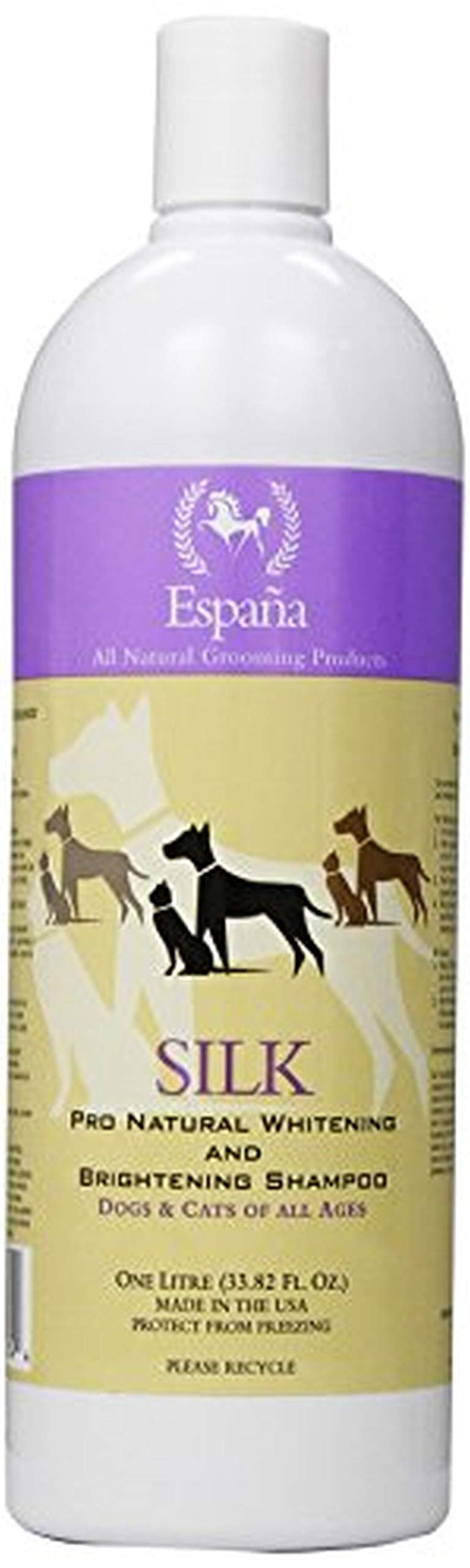 Espana Silk ESP0320DC Specially Formulated Silk Pro Whitening and Brightening Shampoo for Dogs and Cats, 33.82-Ounce