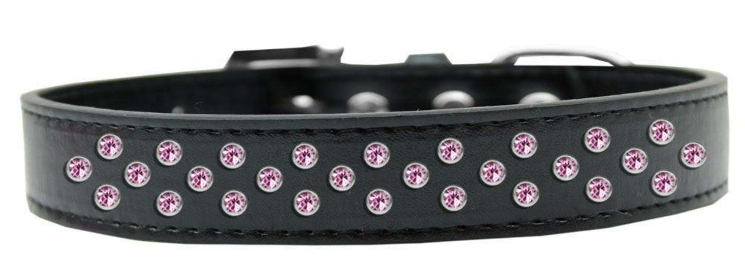 Mirage Pet Products Sprinkles Dog Collar with Light Pink Crystals, Size 18, Bright Pink