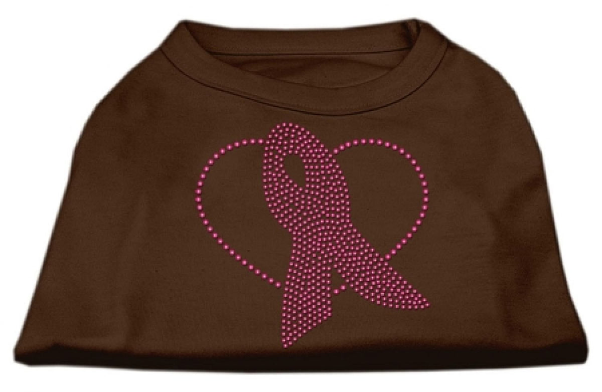 Mirage Pet Products Pink Ribbon Rhinestone Pet Shirt, 3X-Large, Brown