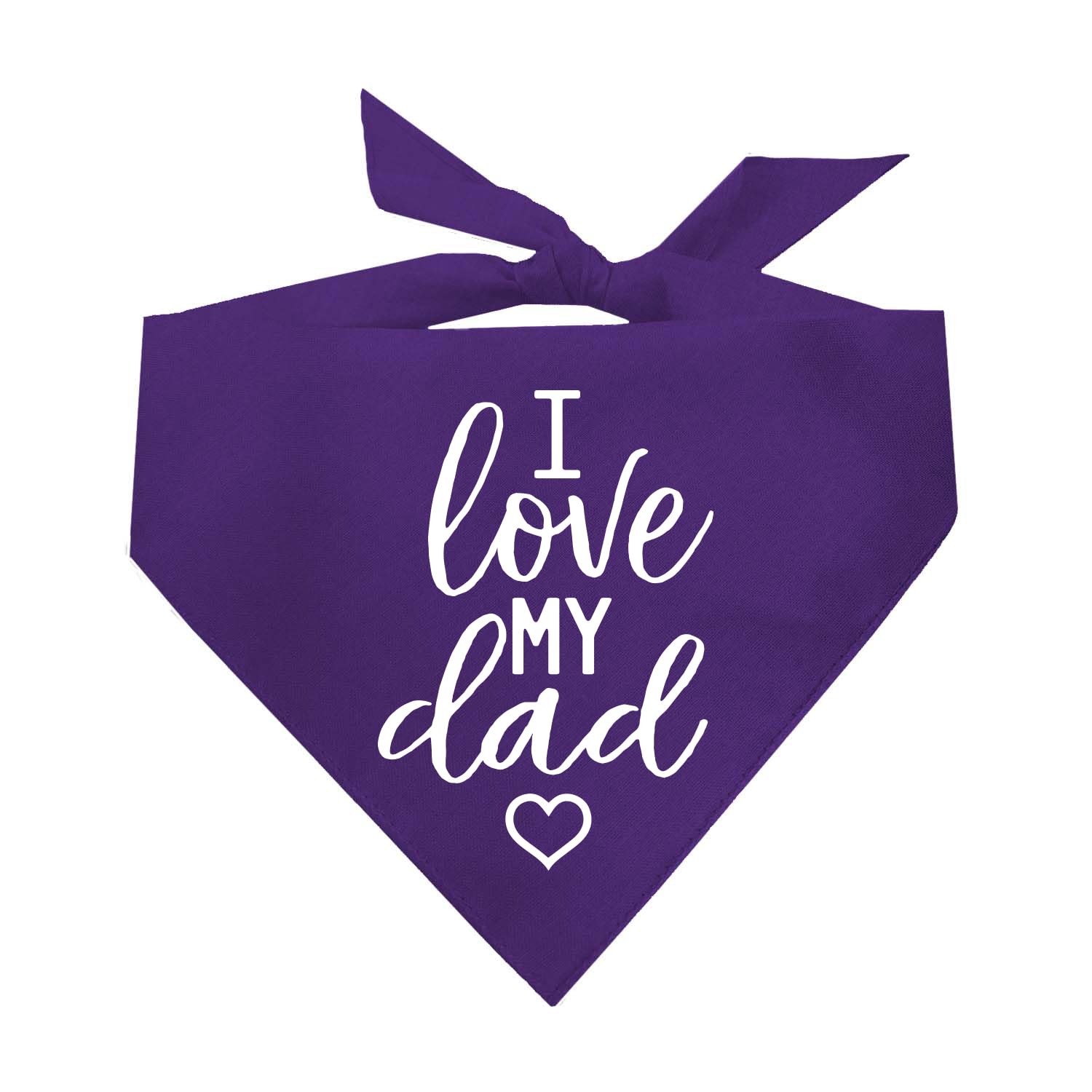 I Love My Dad Valentine'S Day, Father'S Day Dog Bandana (Purple, Os 178)
