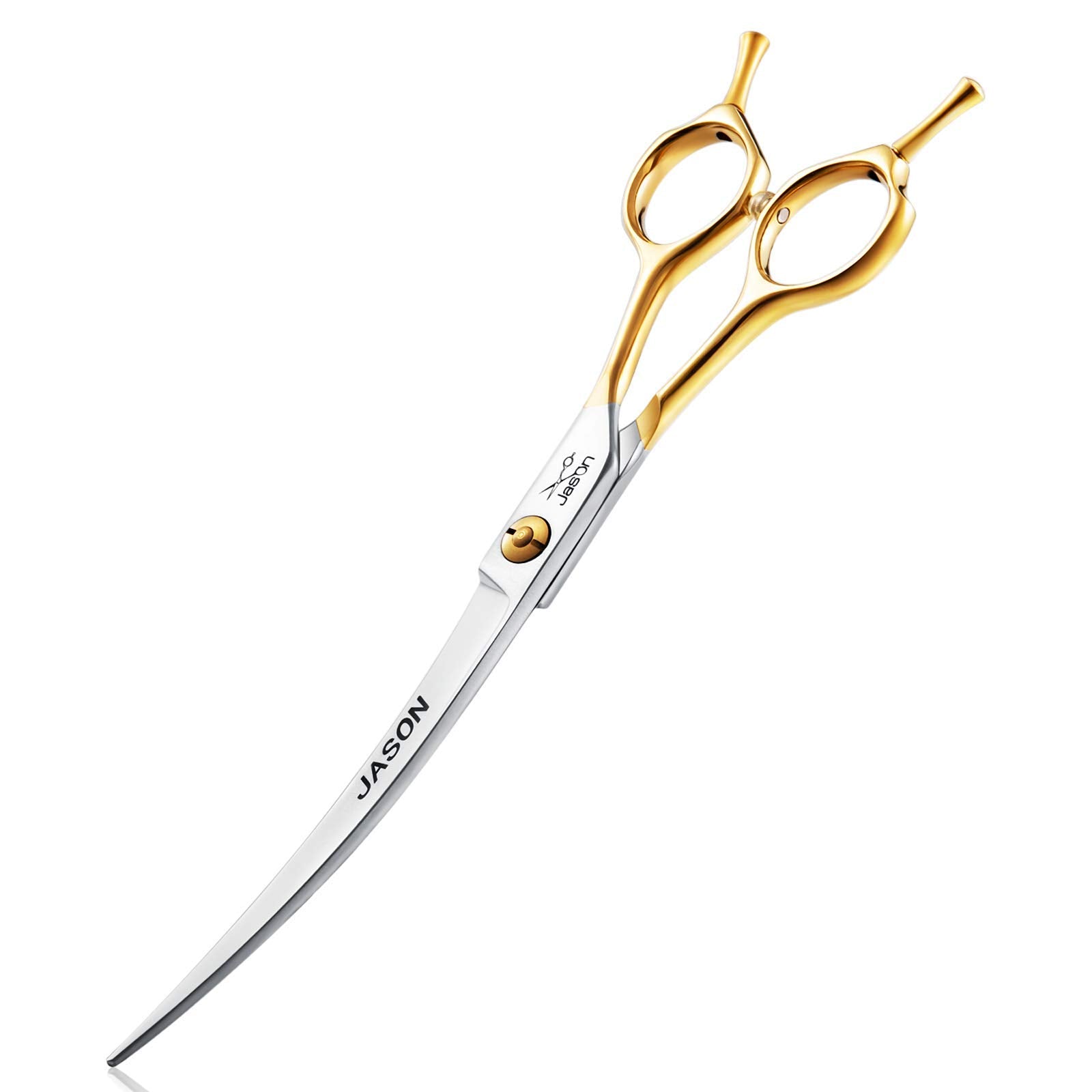 Jason 7.5' Curved Dog Grooming Scissors, Cats Grooming Shears Pets Trimming Kit For Right Handed Groomers, Sharp, Comfortable Shear