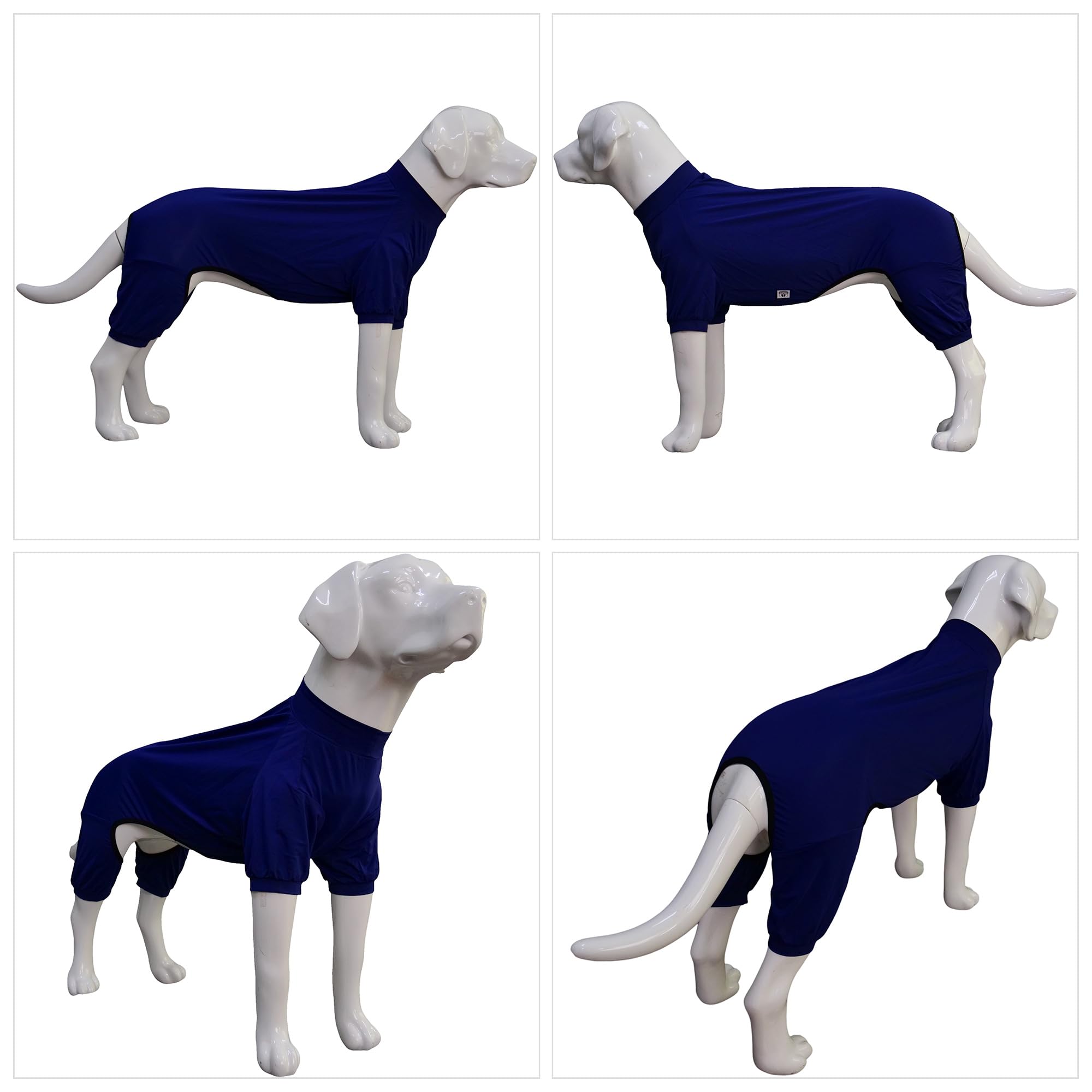 Lovelonglong Dog Jumpsuit With Uv Protection And Quick-Dry Fabric For Spring Summer Pet Pajamas Navy Blue L
