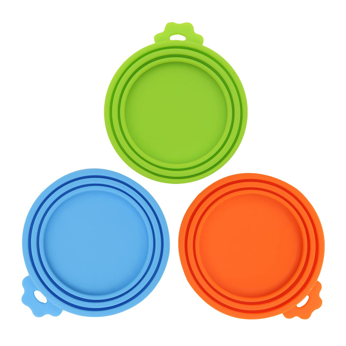 Shengqidz 3 Pack Pet Food Can Covers Universal Can Lids Safe/Silicone Dog&Cat Food Can Lid Covers (Green+Blue+Orange)