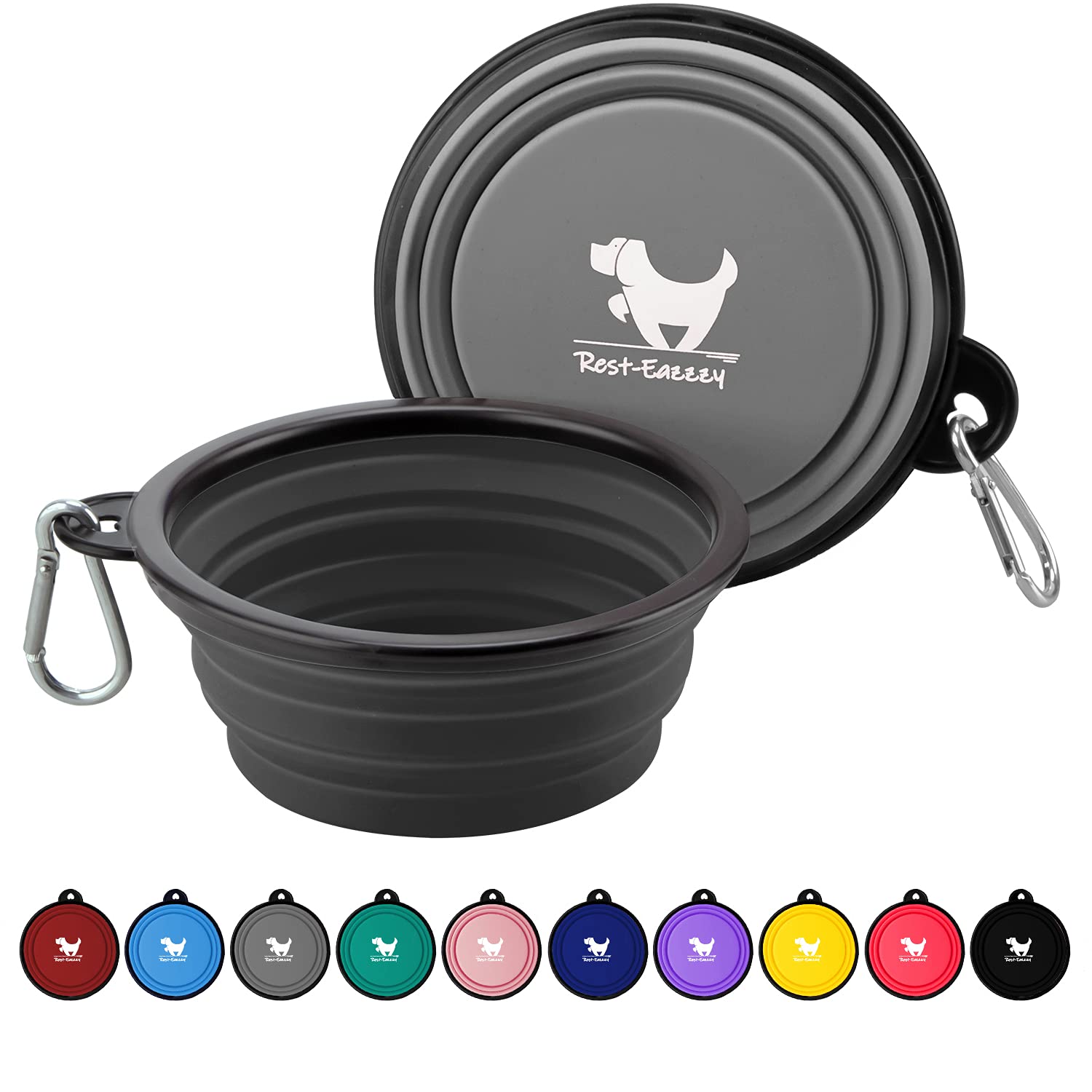 Collapsible Dog Bowls for Travel, 2-Pack Dog Portable Water Bowl for Dogs Cats Pet Foldable Feeding Watering Dish for Traveling 