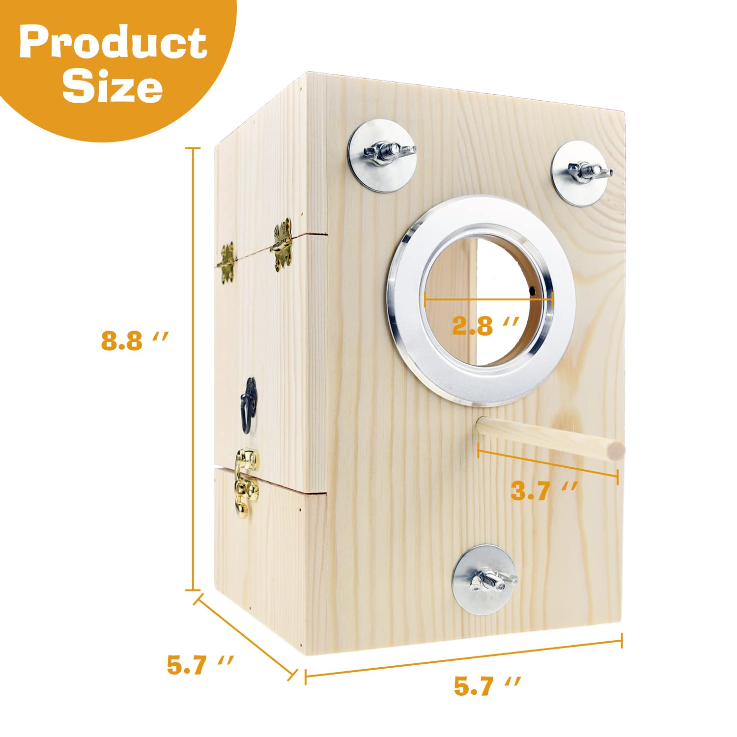 Cooshou Bird Nest Box Parakeet Breeding Nest Box Bird Nest House Wooden Acrylic Transparent Breeding Box For Finch Lovebirds Cockatiel Budgie Conure Parrot