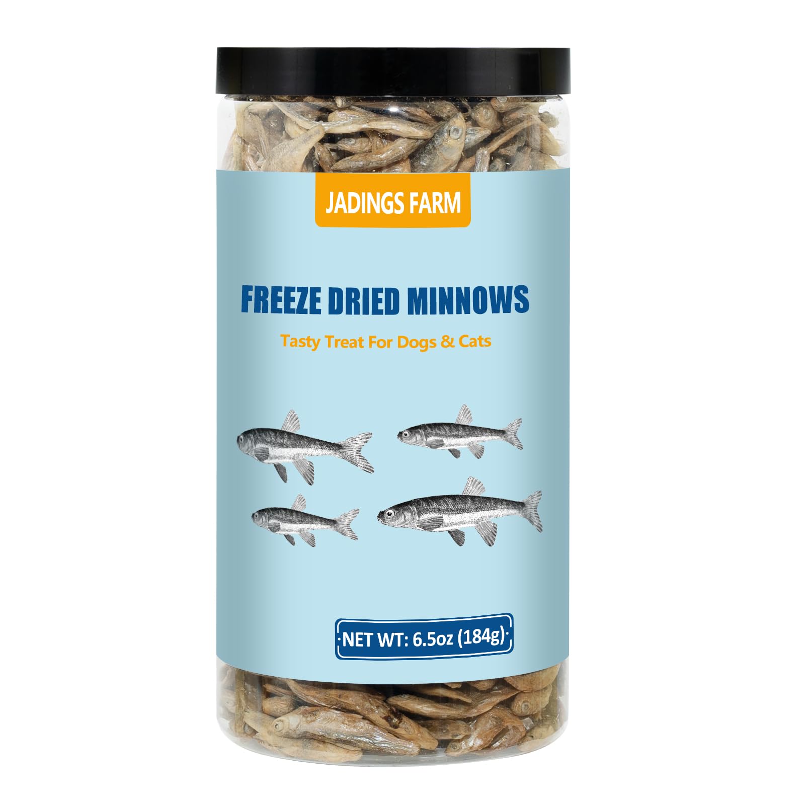 JADINGSFARM Minnows - 6.5 oz Freeze Dried Minnows, Premium Cat & Dog Treat
