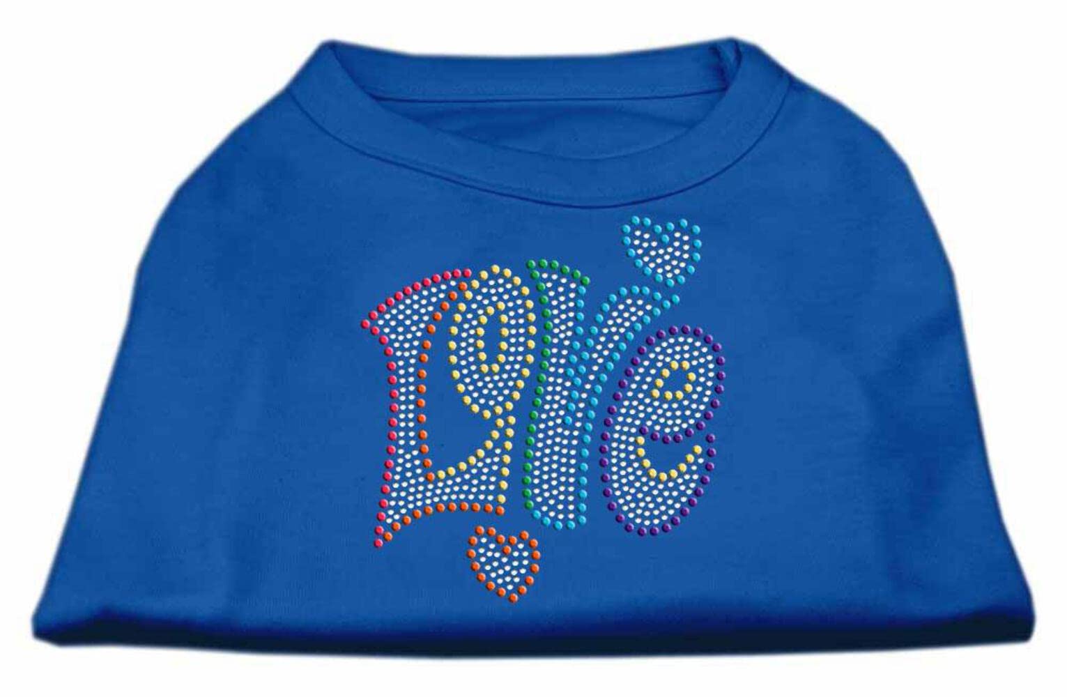 Mirage Pet Products 18' Technicolor Love Rhinestone Pet Shirt, Xx-Large, Blue