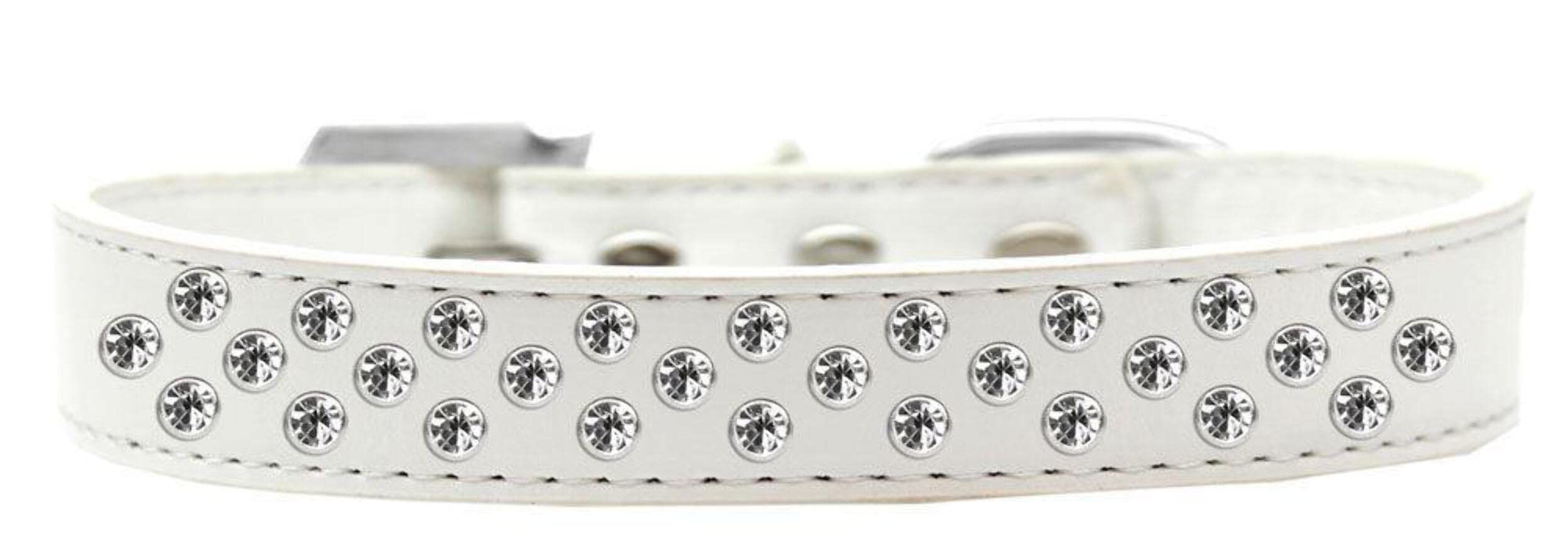 Dog, Puppy & Pet Fashion Collar, Clear Crystal Sprinkles White 12