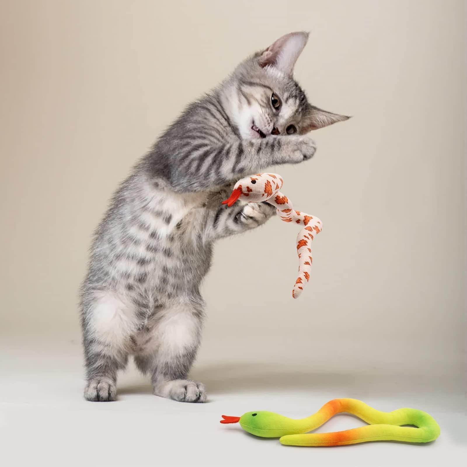 Ciyvolyeen 5 Pack Snake Cat Toys Catnip Toys For Indoor Cats Kitten Supplies Interactive Snakes Cat Toy Birthday Gift For Cat Lo