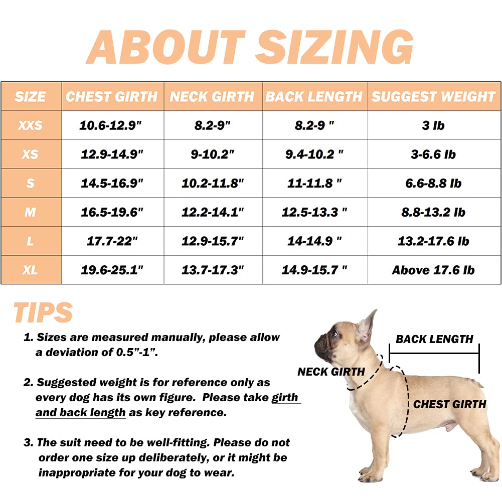 Kukaster Pet Dog’S Recovery Suit Post Surgery Shirt For Puppy, Wound Protective Clothes For Little Animals(Blue-M)