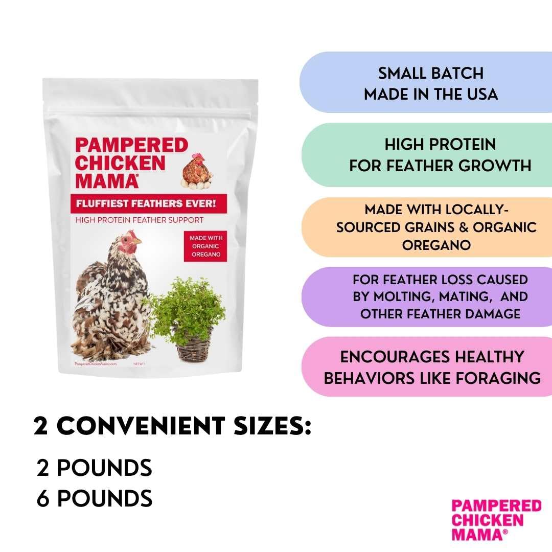 Pampered Chicken Mama Backyard Chicken Supplement Treat: Fluffiest Feathers Ever Backyard Chicken Feed and Supplies for Healthy