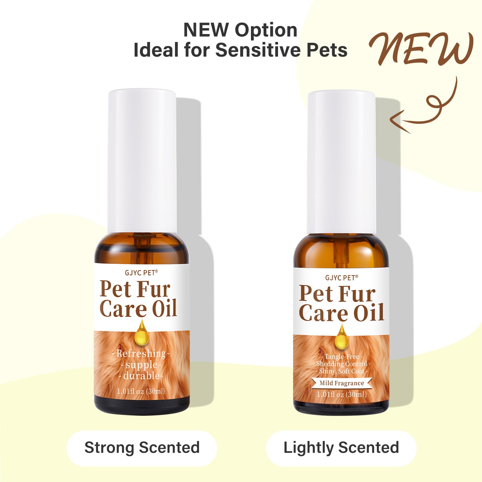 Gjyc Pet Pet Fur Care Oil - Tangle Remover, Shiny & Silky Coat, Soothing Skin Protection With Collagen And Natural Oils - Leave-