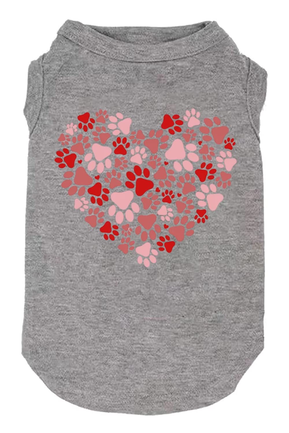 Dog Shirts Hearts Print Funny Graphic Small Large Dog Clothes Puppy Vest Gift For Dog Valentine'S Day Apparel (Small, Grey01)