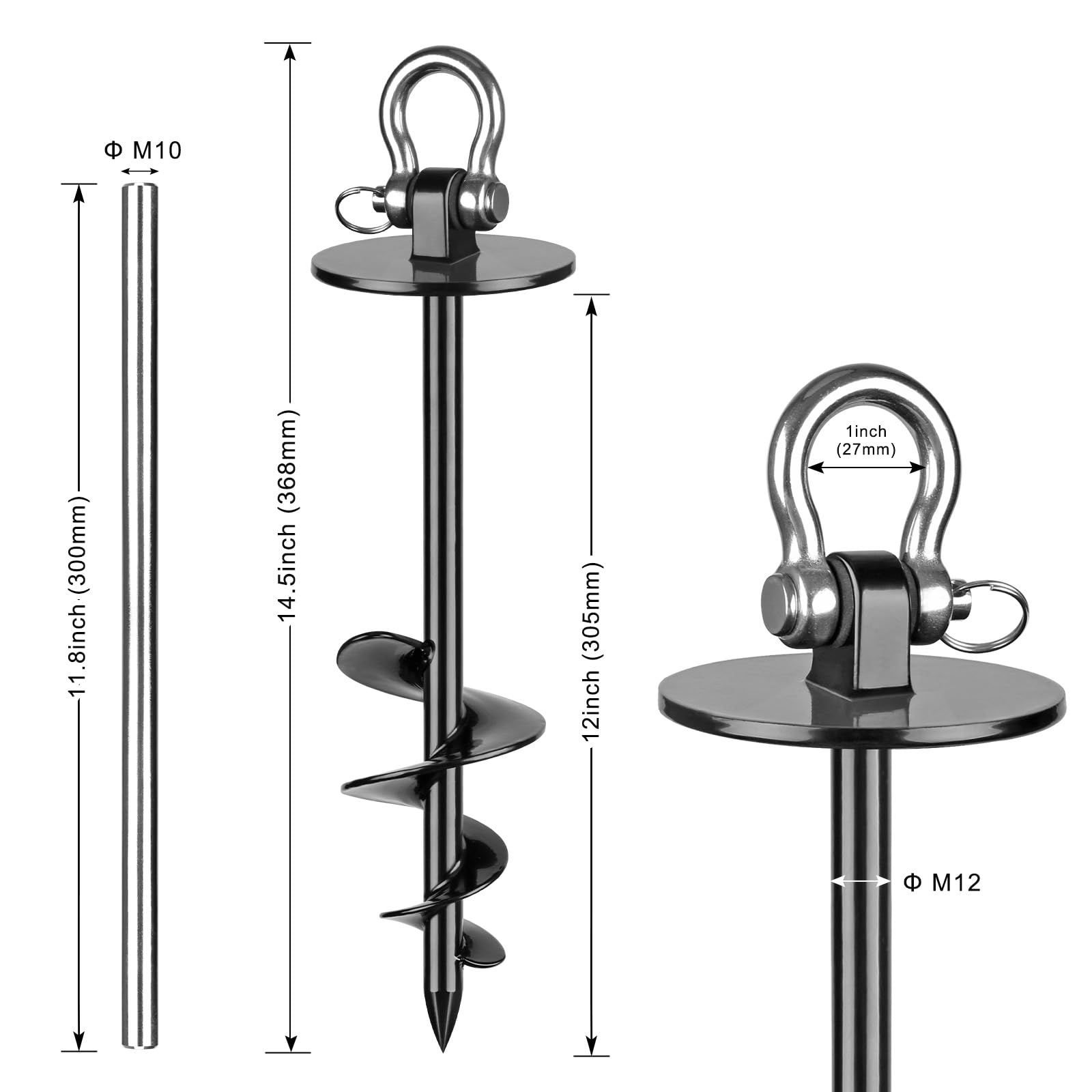 Seleware Dog Tie Out Stake Outdoor Anti-Rust Dog Anchor For Large Dogs Up To 220 Lbs, Foldable Dog Stake Dog Camping Gear Twist