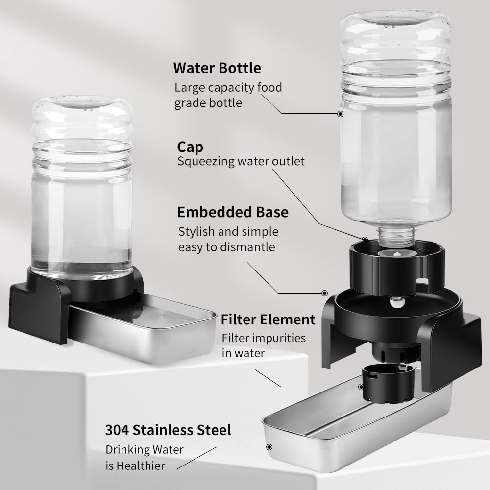 Marchul 1.5 Gallon Cat Water Dispenser, Automatic Gravity Dog Water Feeder, Stainless Steel Large Capacity Cat Waterer For Cats