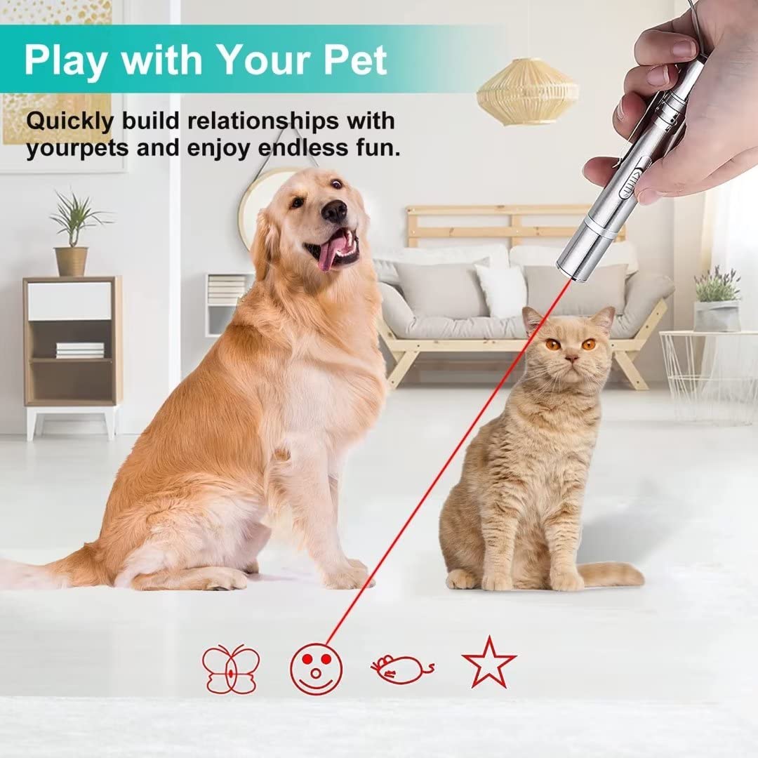 Cowjag Cat Toys, Laser Pointer With 5 Adjustable Patterns, Usb Recharge Laser, Long Range And 3 Modes Training Chaser Interactive Toy, Dog Laser Toy