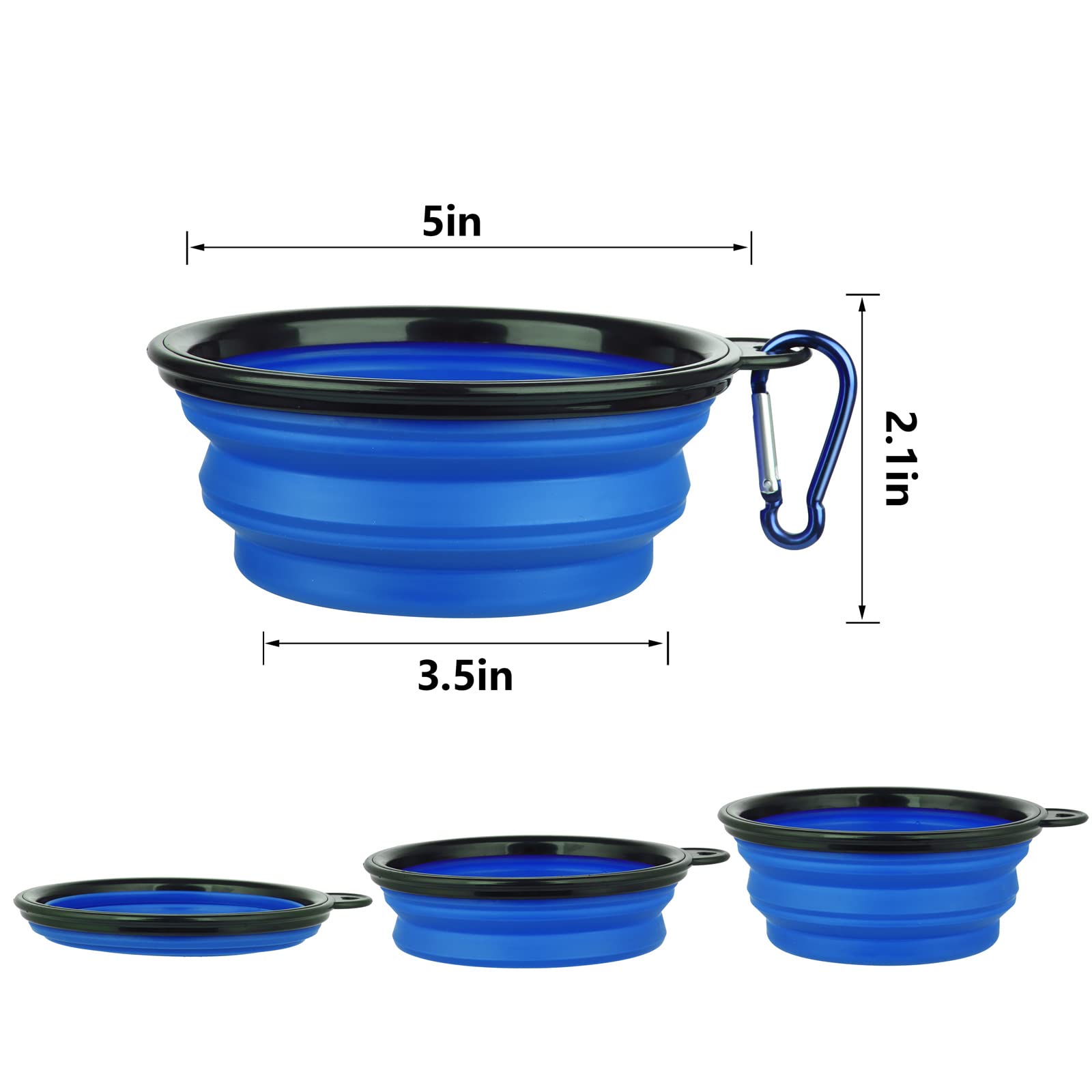Dog Bowl Pet Collapsible Bowls, 2 Pack Collapsible Dog Water Bowls for Cats Dogs, Portable Pet Feeding Watering Dish for Walking