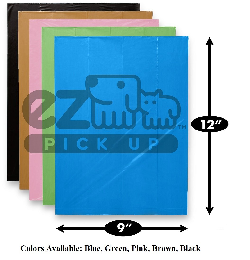 Ez Pick Up - 1000 Count Pet Dog Waste Bags, With Dispenser, Blue 9'X12', 50 Rolls, 1000 Poop Bags