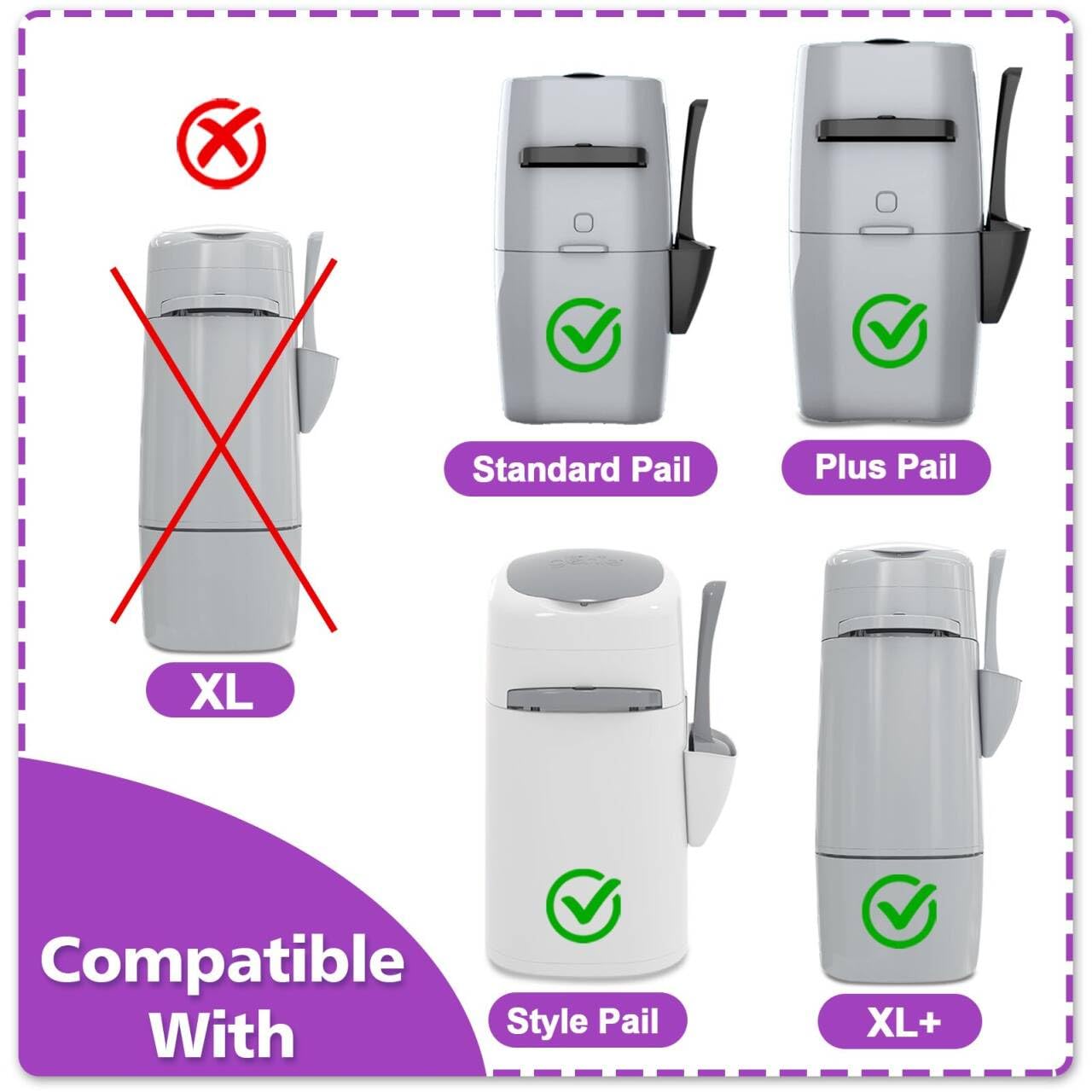 Sohbcle Cat Litter Refill Bags | 24Ft 8-Pack | Odor Control Cat Litter Bags | Compatible With Pet Genie Refills Standard,Plus,St