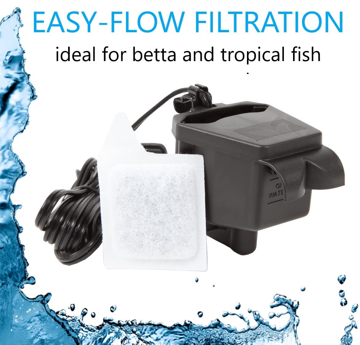 Koller Products Aquaview 2-Gallon Plastic 360 Aquarium With Power Filter & Led Lighting For Tropical Fish - Betta Fish