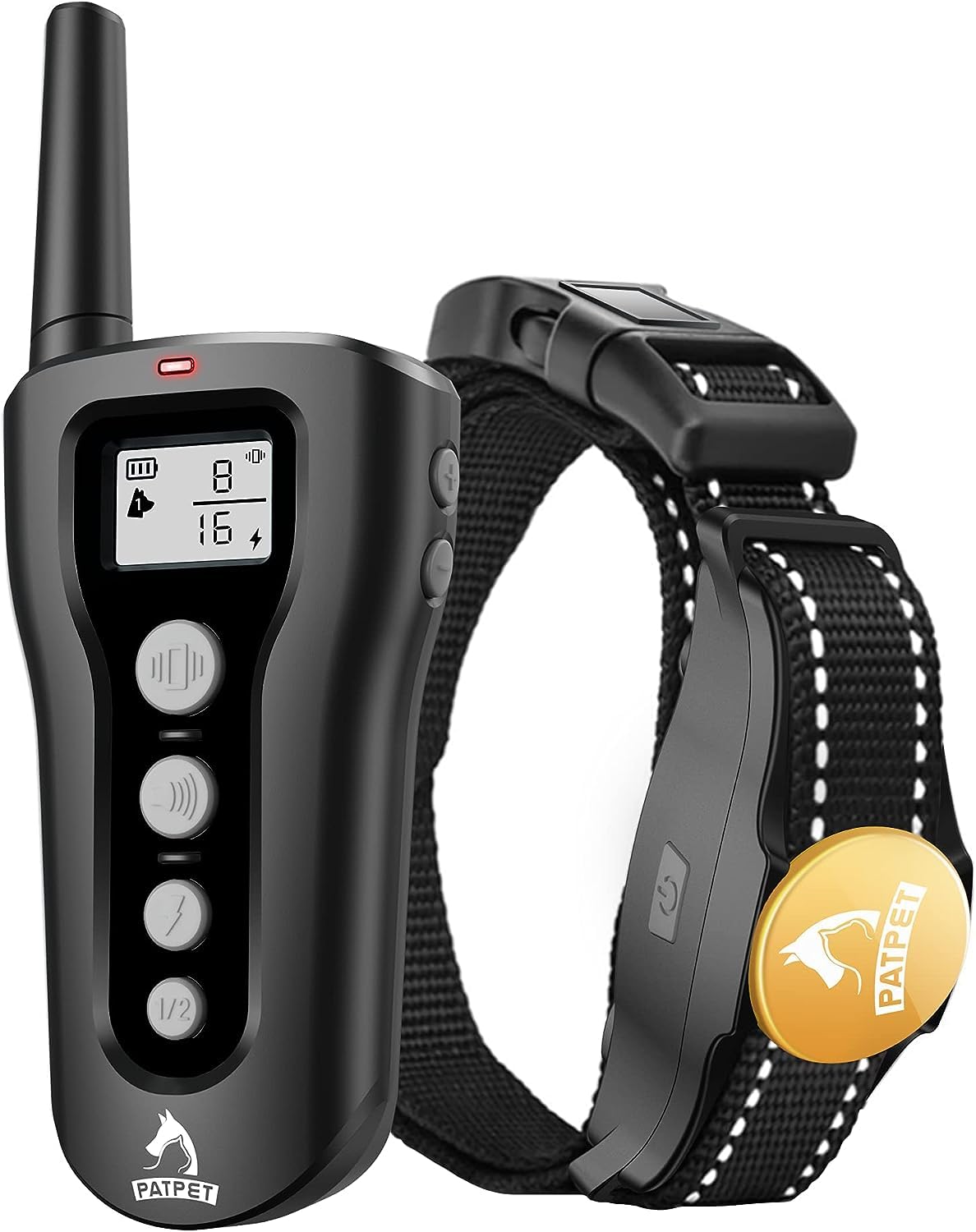 Patpet Dog Training Collar - Rechargeable Dog Training Collar With Remote For Medium Large Dogs 1000Ft Remote Range 3 Training Modes Ipx7 Waterproof Black