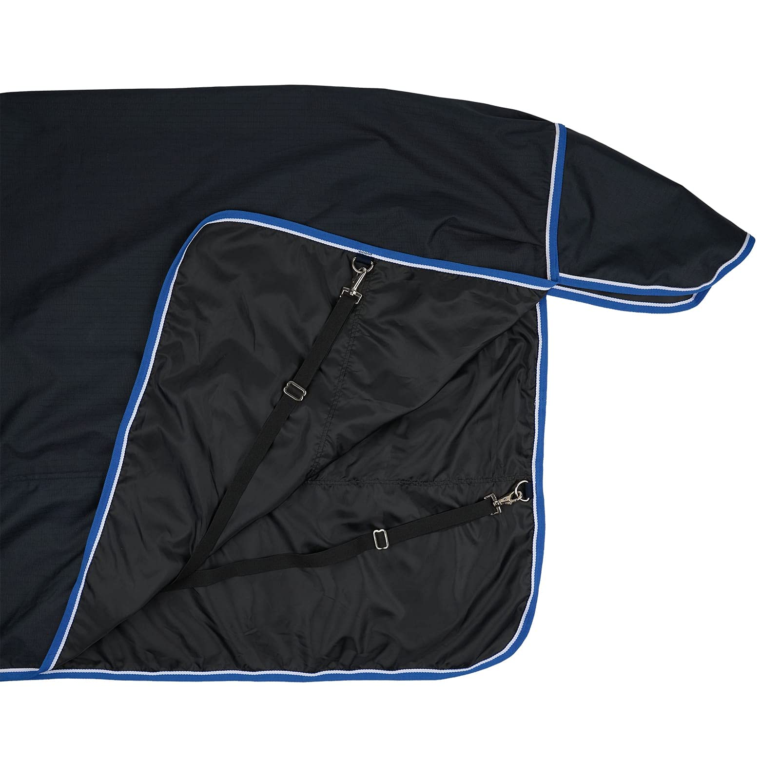Horze Glasgow Medium Weight Waterproof Combo Turnout Winter Horse Blanket With Neck Cover (150G Fill) - Dark Blue - 81 In