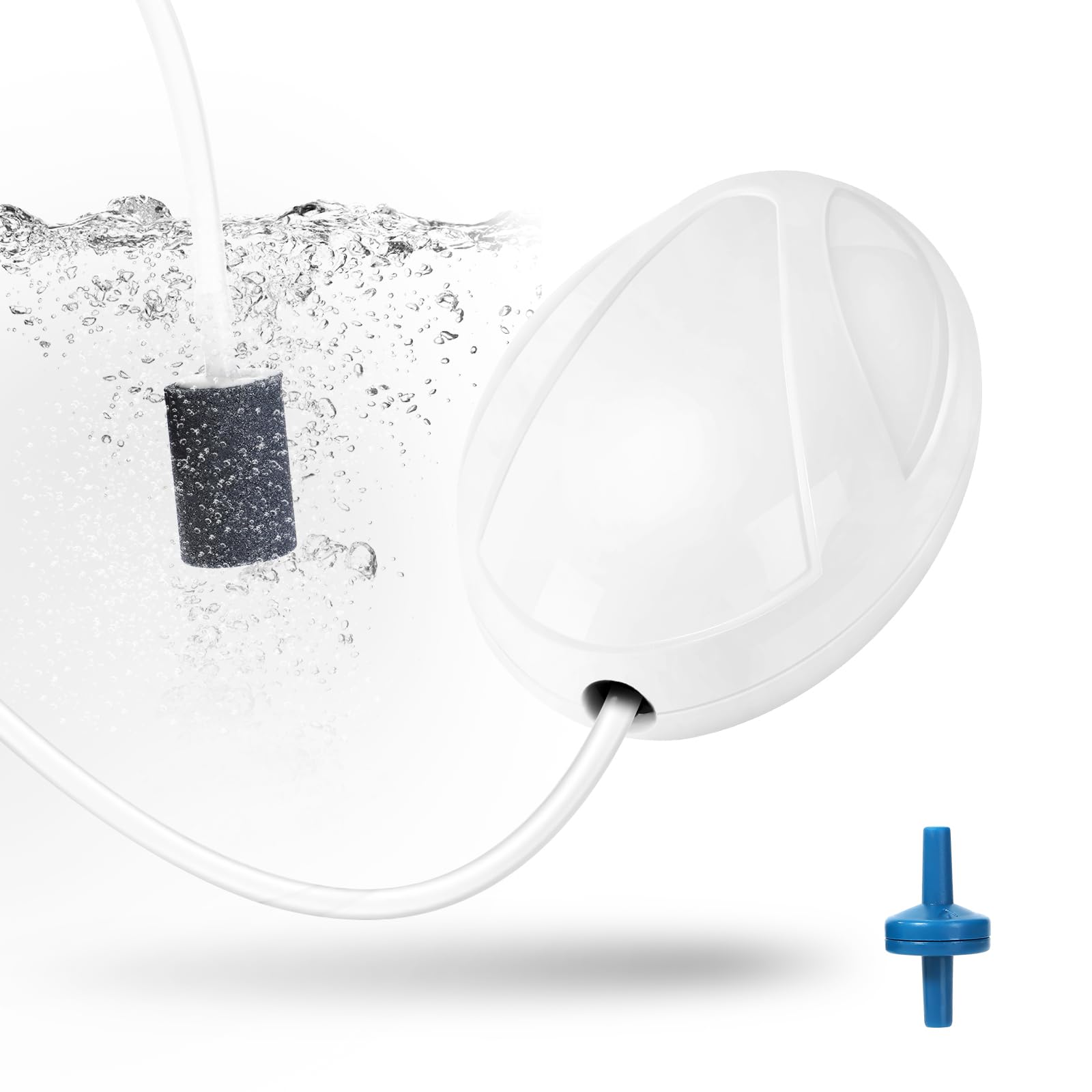 AQUANEAT Aquarium Air Pump, 20 Gallon Fish Tank Air Pump, Fish Bubbler, Hydroponic Oxygen Aerator, with Airline Tubing, Stone, C