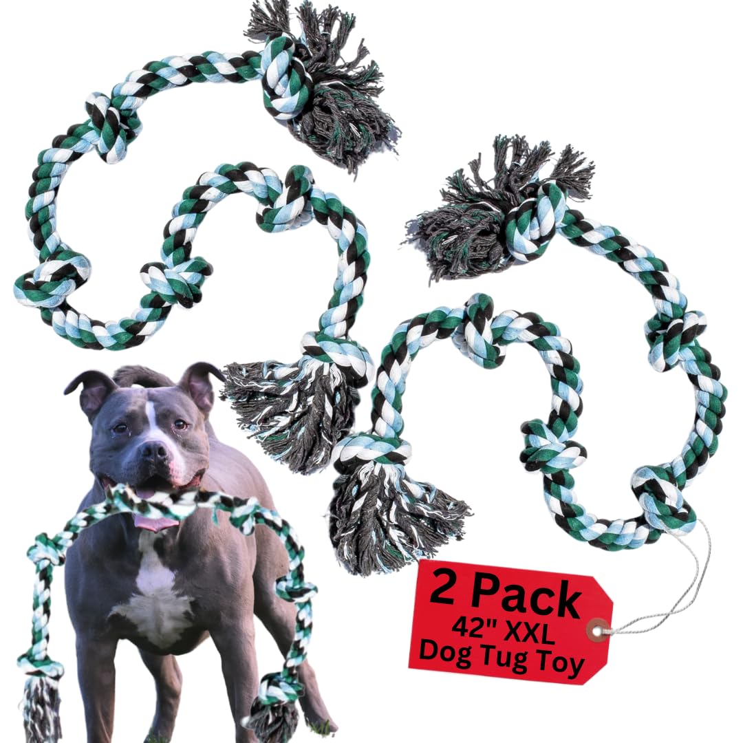 Giant Dog Rope Toys For Extra Large Dogs - 42 Inch, 6 Knot Tough Rope Chew Toys For Large Dogs - Benefits Non-Profit Animal Resc